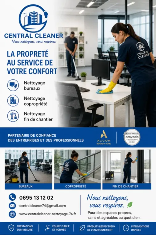 🧼 NETTOYAGE PROFESSIONNEL ANNECY ET EN HAUTE-SAVOIE | FIN DE CHANTIER, BUREAUX & COPROPRIÉTÉS, Annecy, Central Cleaner